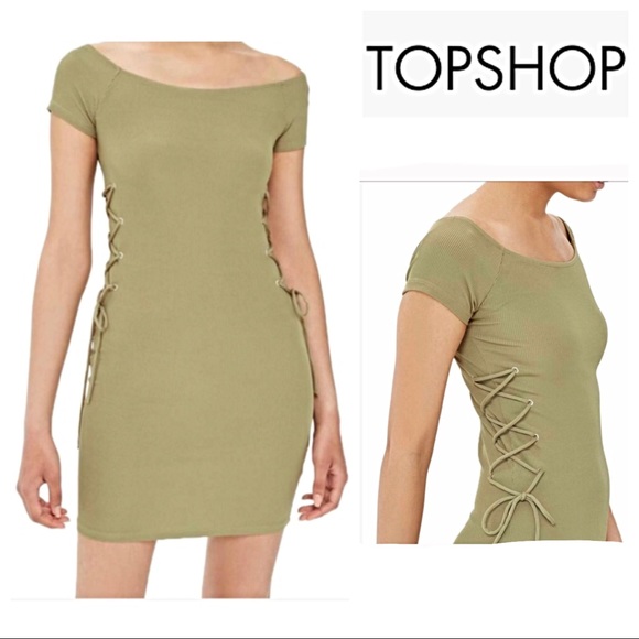 Topshop Dresses & Skirts - NWT TOPSHOP Lace Up Bodycon Dress